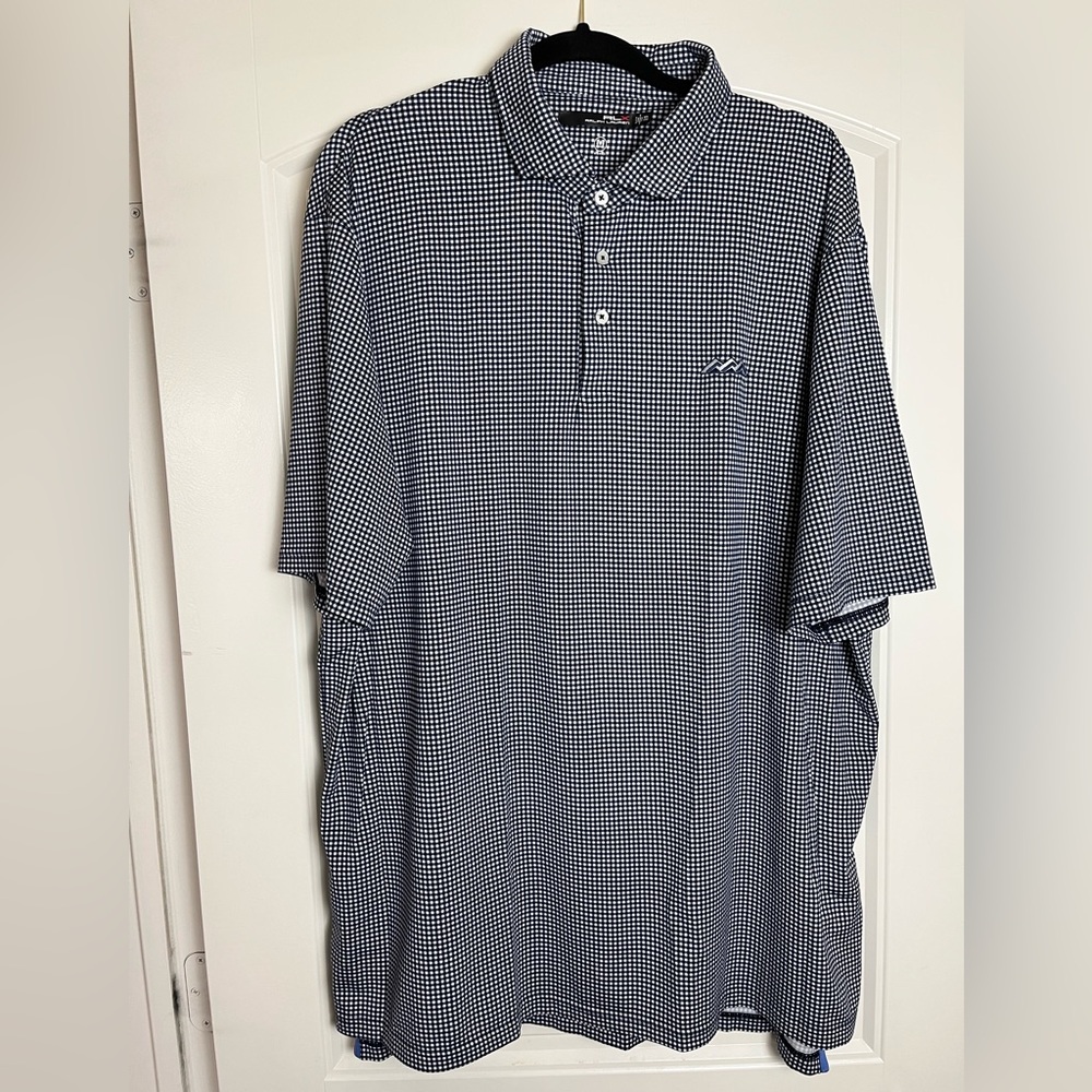 Ralph Lauren RLX Men's Blue Checkered Polo Shirt XXL